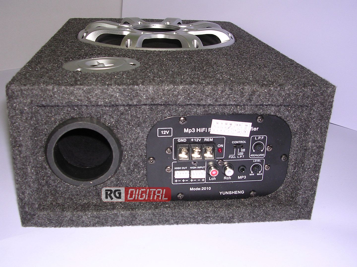 SUBWOOFER ATTIVO AUTO AMPLIFICATO 300W* WATT 300 BASS REFLEX 8" REMOTE